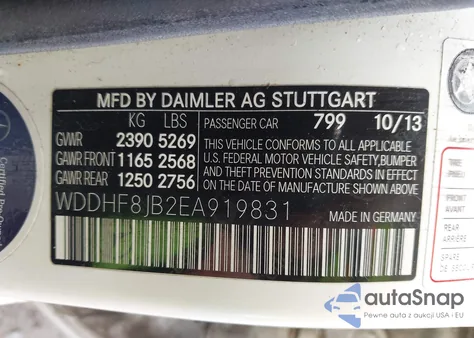 2014 Mercedes-Benz E 350 4Matic из США, поврежденный, VIN WDDHF8JB2EA919831